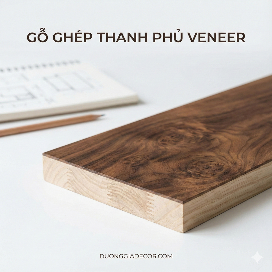 gỗ ghép thanh phủ veneer