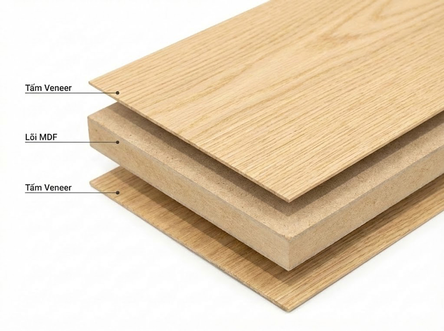 mdf phủ veneer